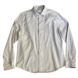 Denim & Flower Ricky Singh Men Size XL Button Down Shirt Biege Classic Preppy